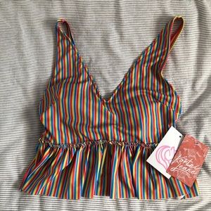 Kortni Jeane V-Neck Primary Stripes